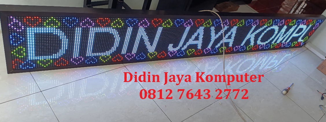 <p>Running text ukuran 36x420cm yang menggunakan Led RGB. Running text RGB atau full colour dapat menampilkan berbagai kombinasi warna. Kualitas running text terbaik yang dapat digunakan untuk jangka waktu yang lama. Garansi selama satu tahun dengan syarat dan ketentuan berlaku.</p>